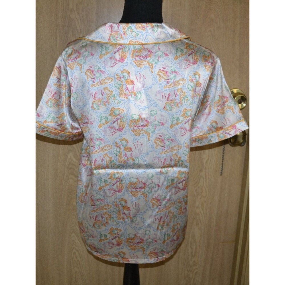 NWT Morgan Lane Silk 2 Pc Sleep Short Tropical Vacation Print Comfy Lounge Set - Picture 9 of 16